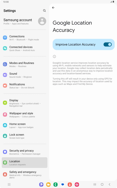If you press the indicator next to 