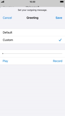 Press Play to play back your greeting.