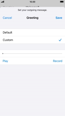 Press Play to play back your greeting.