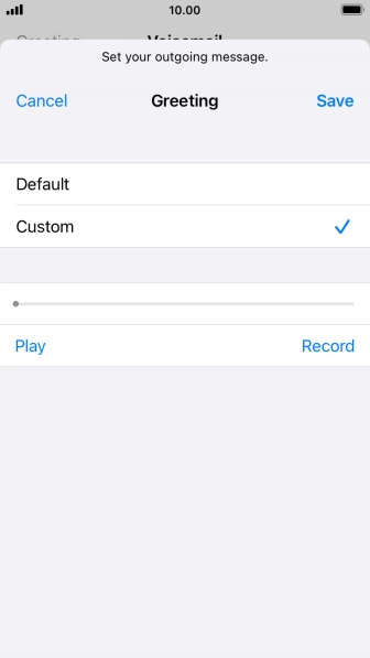 Press Play to play back your greeting.
