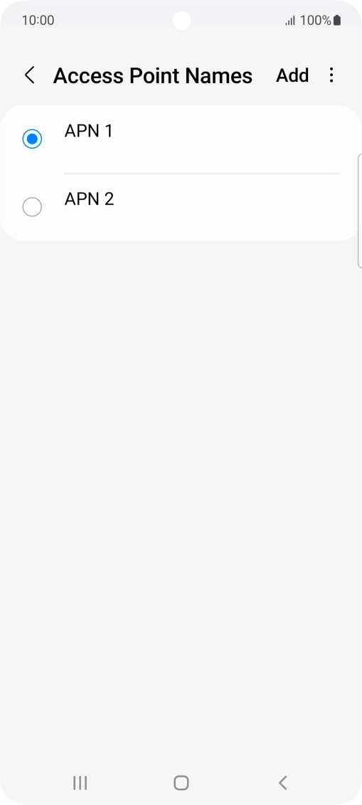 Press the field next to the data connection to activate it.