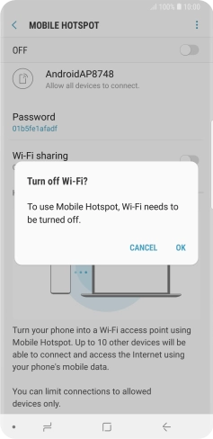 If Wi-Fi is turned on, press OK.
