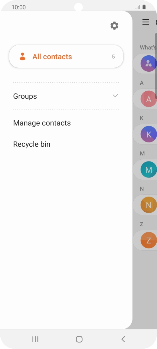 Press Manage contacts.