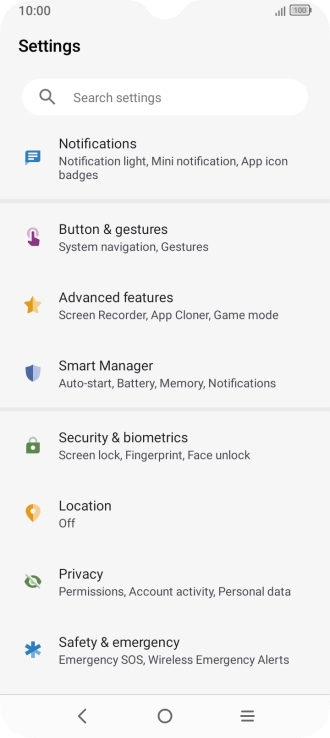 Press Security & biometrics.