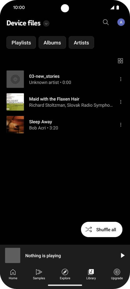 Press the required audio file.