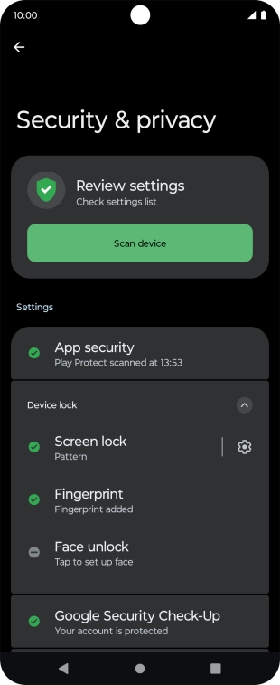 Press Screen lock and key in the additional phone lock code you created earlier.