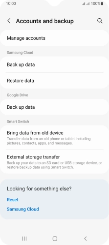 Press Manage accounts.