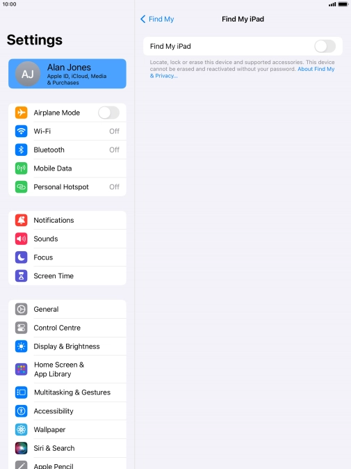 Press the indicator next to 