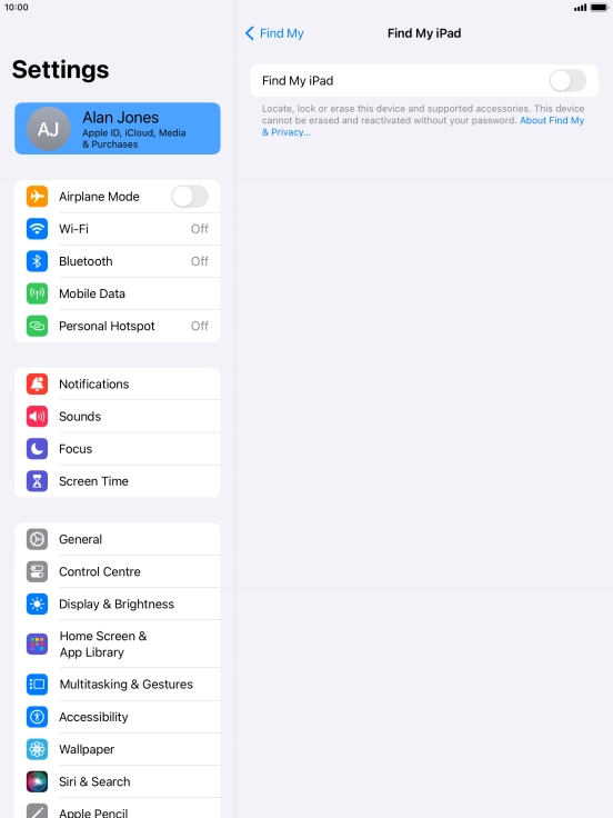 Press the indicator next to 