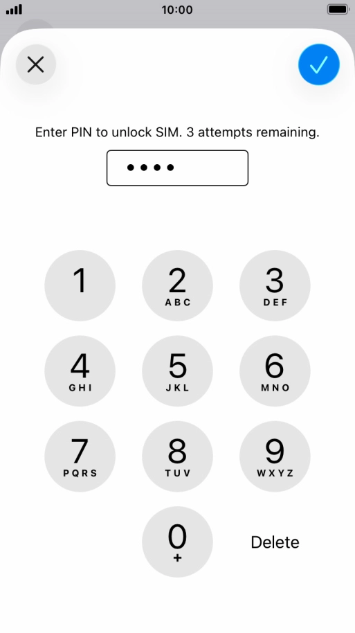 Key in your PIN and press the confirm icon. The default PIN is 1111.