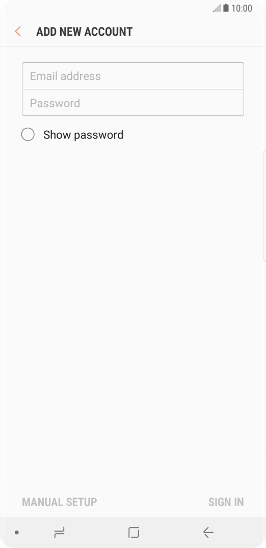 Press Email address and key in your email address.