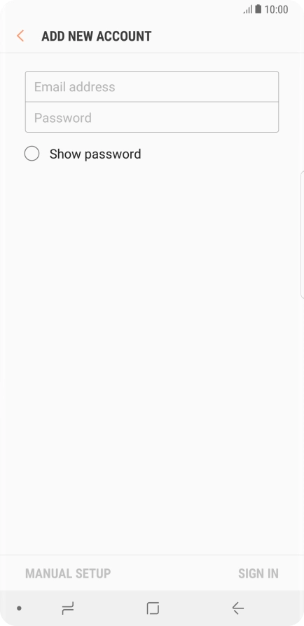 Press Email address and key in your email address.