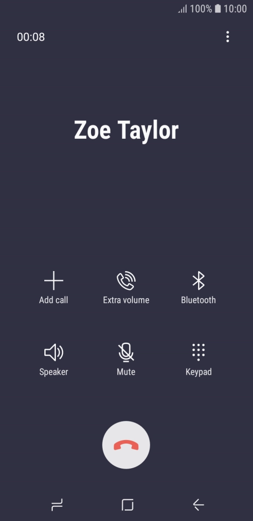 Press the end call icon.