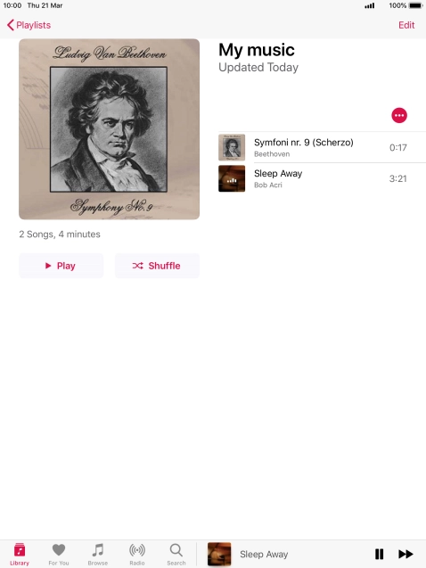 Press the song title.