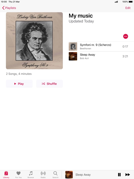 Press the song title.