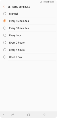 Press the required setting.