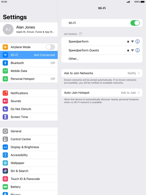 Press the required Wi-Fi network and key in the password for the Wi-Fi network.