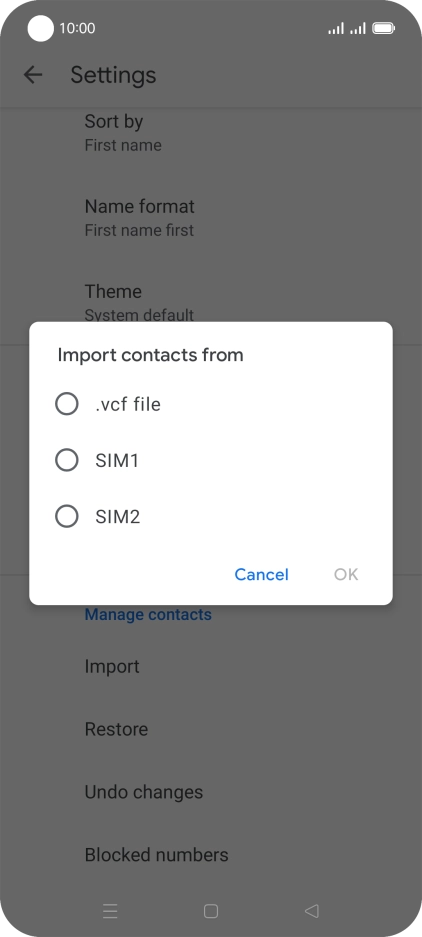 Press the required SIM.