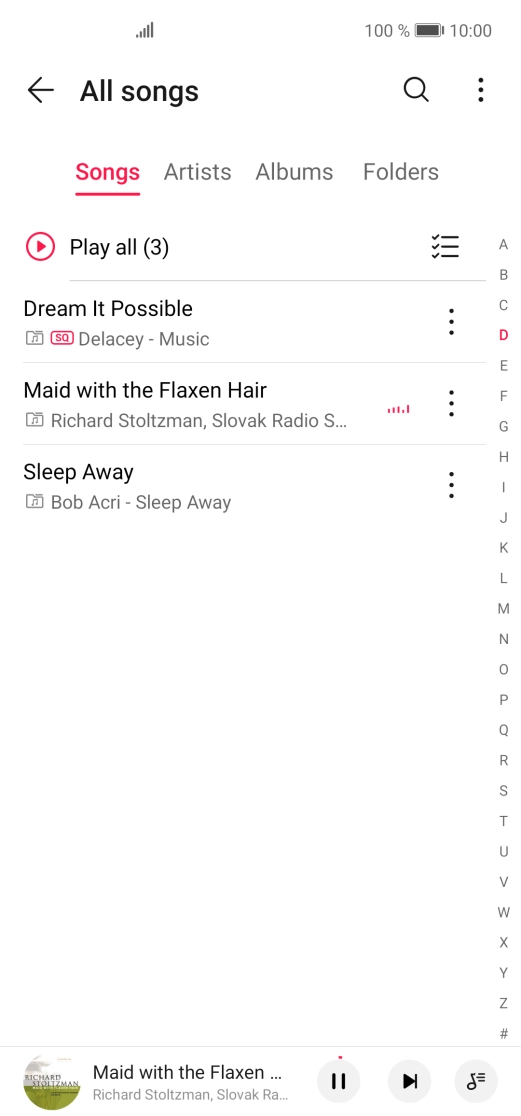 Press the song title at the bottom of the screen.