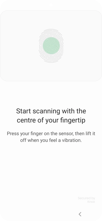 Follow the instructions on the screen to create the phone lock code using your fingerprint.