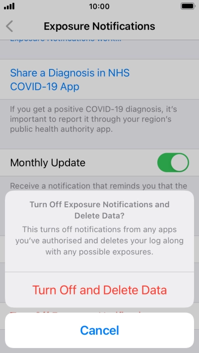 Press Turn Off and Delete Data.