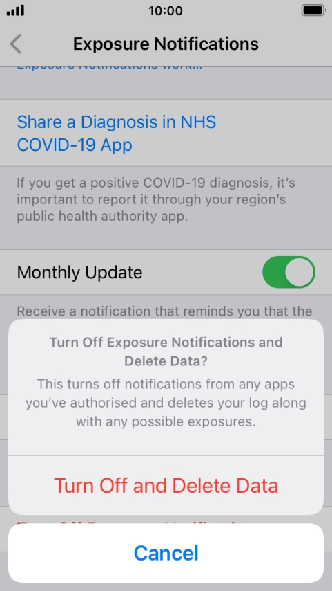 Press Turn Off and Delete Data.