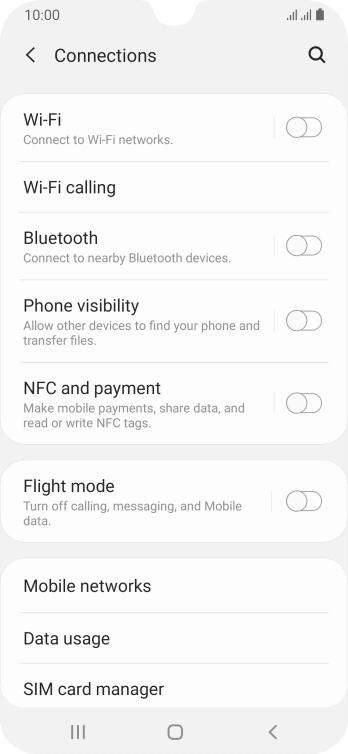 Press Mobile networks.