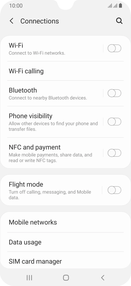 Press Mobile networks.