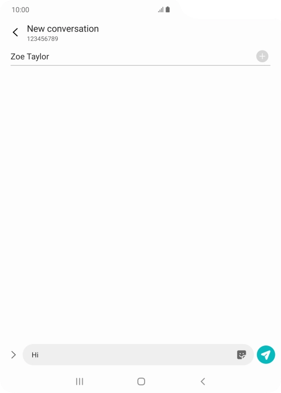 Press the send icon when you've finished your SMS.