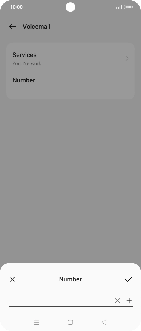 Key in +447953222222 and press the confirm icon.