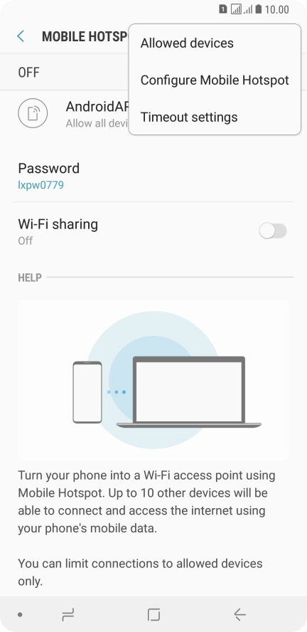 Press Configure Mobile Hotspot.