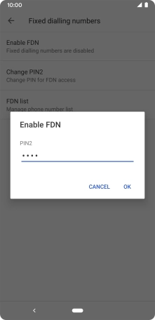 Key in your PIN2 and press OK. The default PIN2 is 0000.