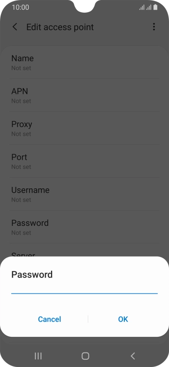 Key in secure and press OK.