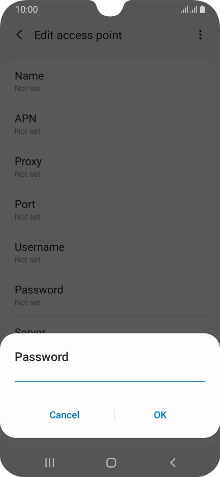 Key in secure and press OK.