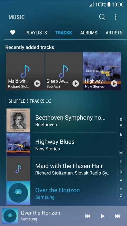 Press the required audio file.