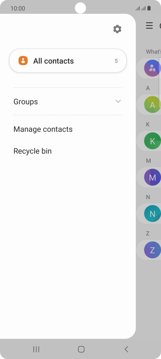 Press Manage contacts.