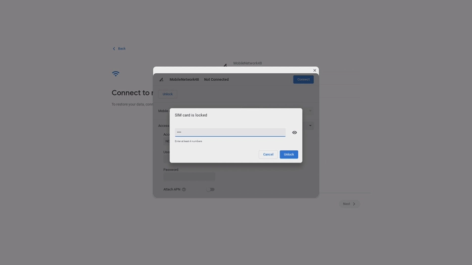 Key in your PIN and click Unlock. The default PIN is 1111.