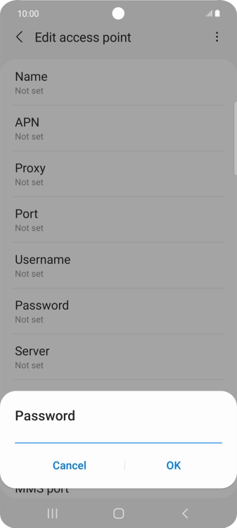 Key in secure and press OK.