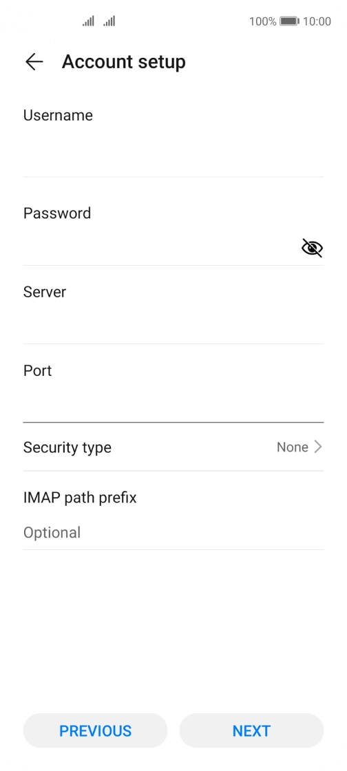 Press Security type.