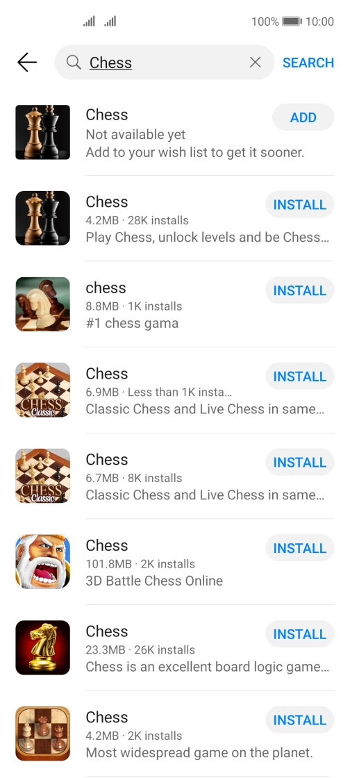 Press the required app.