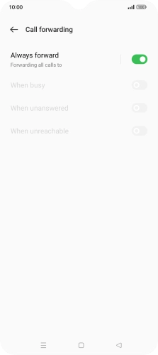 Press the indicator next to the required divert type.