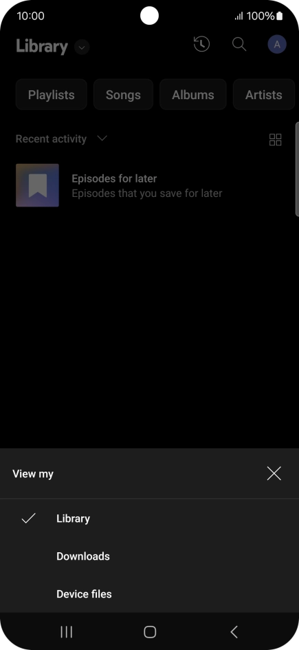 Press the required category and go to the required audio file.