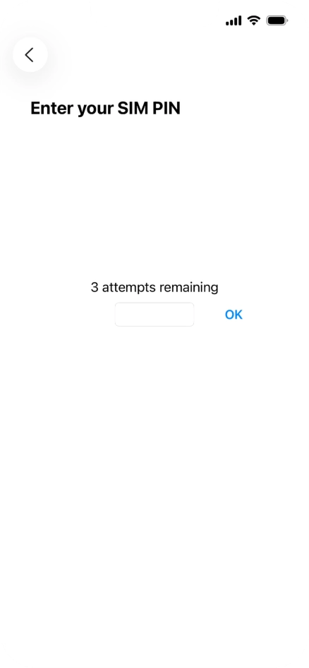 If your SIM is locked, key in your PIN and press OK. The default PIN is 1111.