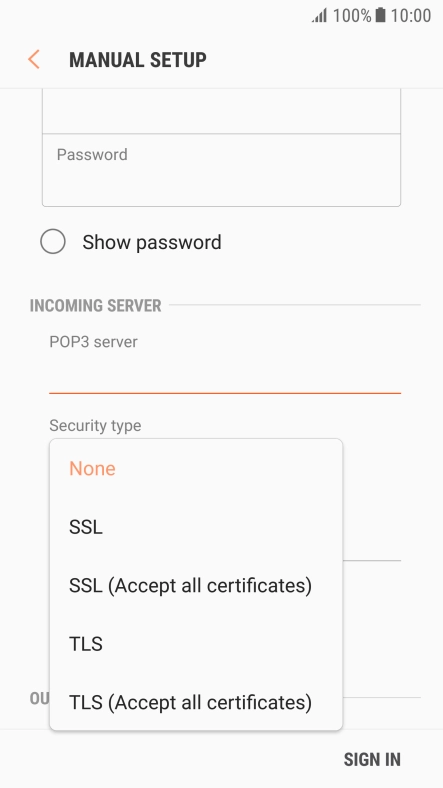 Press None to turn off the function.