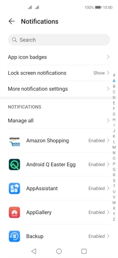 Press the required app.