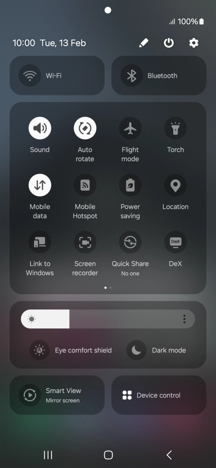 Press the settings icon.