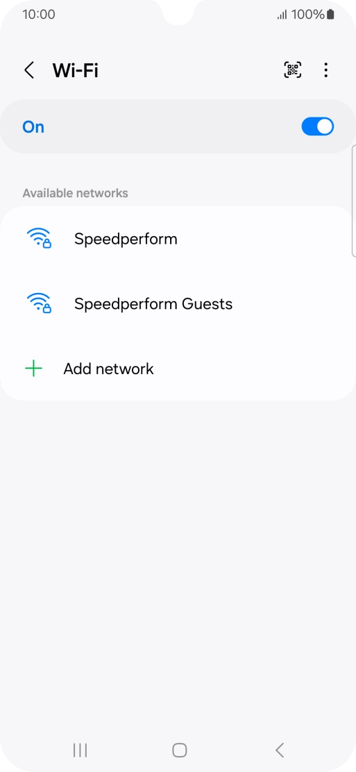 Press the required Wi-Fi network.