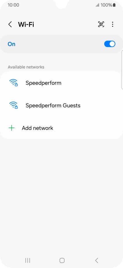 Press the required Wi-Fi network.