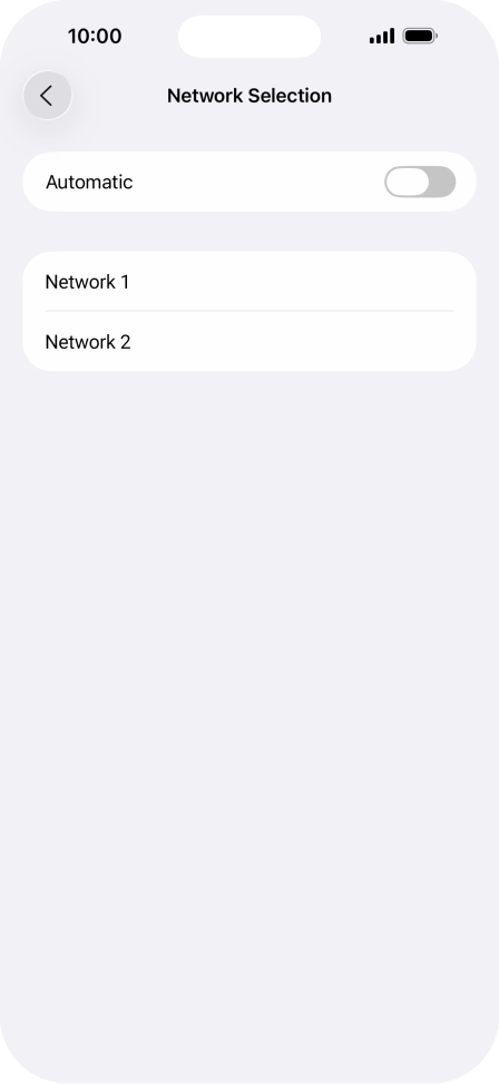 If you turn off the function, press the required network.