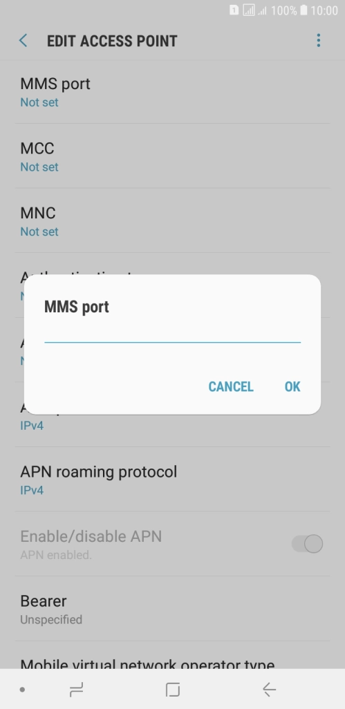 Key in 8080 and press OK.